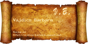 Vajdics Barbara névjegykártya